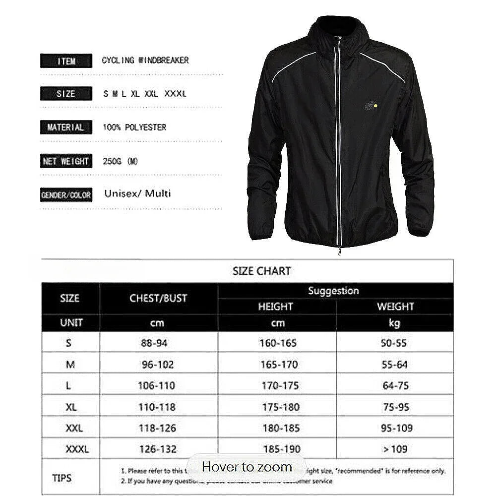 Reflective Men's Rain Jacket, Waterproof Windbreaker for Running, Cycling, Golf, Bicycle Wear