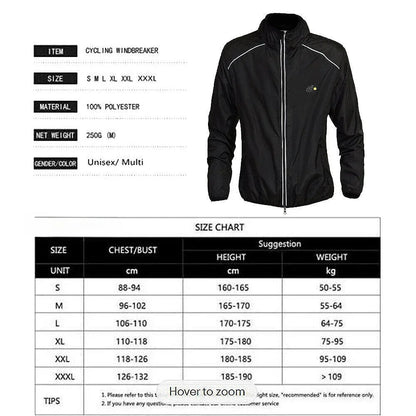 Reflective Men's Rain Jacket, Waterproof Windbreaker for Running, Cycling, Golf, Bicycle Wear
