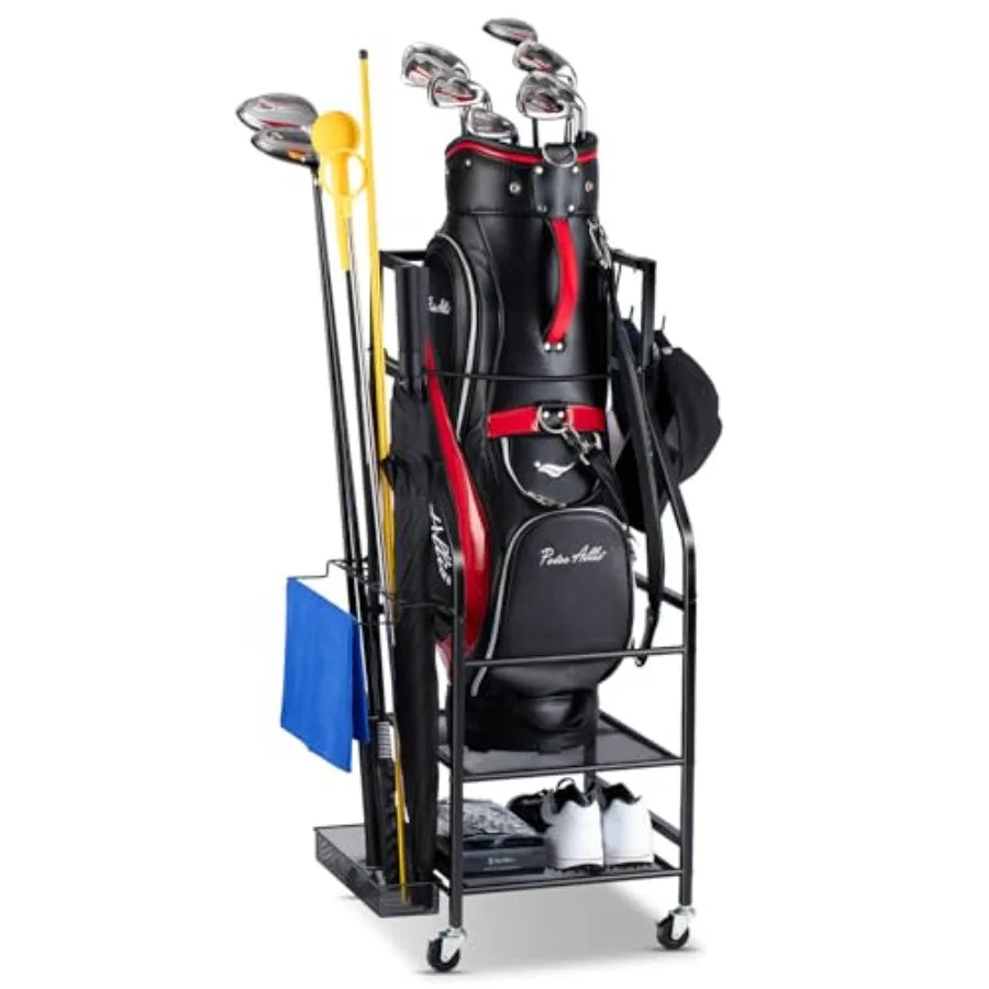 Golf Bags Garage Organizer - Golf Bag Stand Fits Single Golf and Golf Equipment Accessories