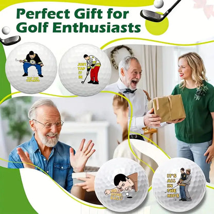 4 Count Funny Golf Balls Gift Set, Novelty Golfer Present for Men, Dad or Golfing Fan, One Standard Size