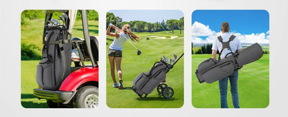 Golf Stand Bag, Lightweight Golf Bags with 7 Way Full-Length Dividers, Weather-Resistant, Cooler Pockets