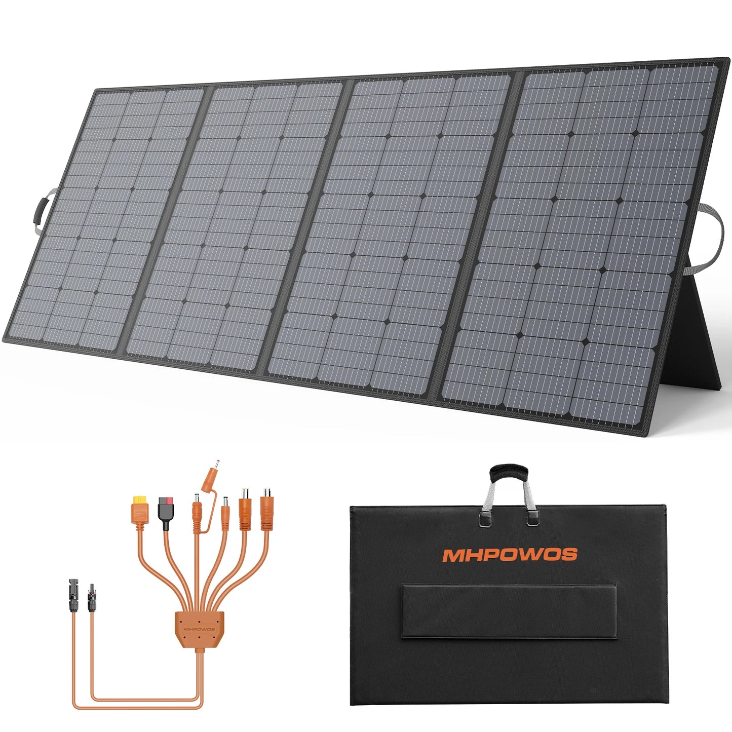 MHPOWOS 220/400W Lightweight Portable Solar Panel, Foldable Solar Panel with Kickstands for RV, Camping, Off Grid System