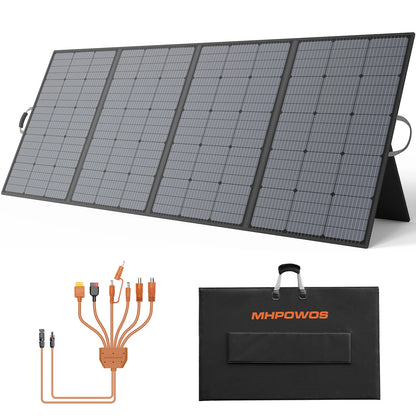 MHPOWOS 220/400W Lightweight Portable Solar Panel, Foldable Solar Panel with Kickstands for RV, Camping, Off Grid System