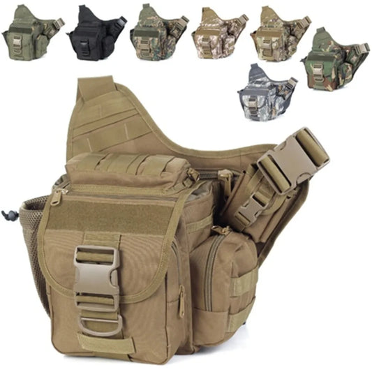 Outdoor Men Tactical Shoulder Bag, Fishing EDC Sling Bag