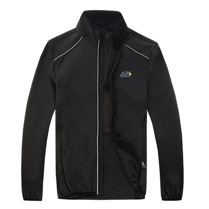 Reflective Men's Rain Jacket, Waterproof Windbreaker for Running, Cycling, Golf, Bicycle Wear
