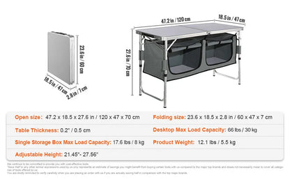 SucceBuy Camping Kitchen Table Quick set-up