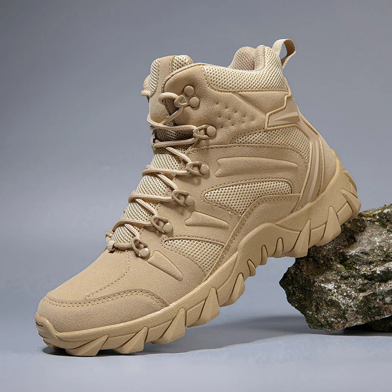 Men's casual tactical boots, lightweight, side zipper
