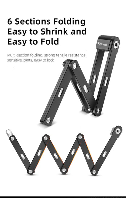 WEST BIKING Anti-Theft Bicycle Folding Lock