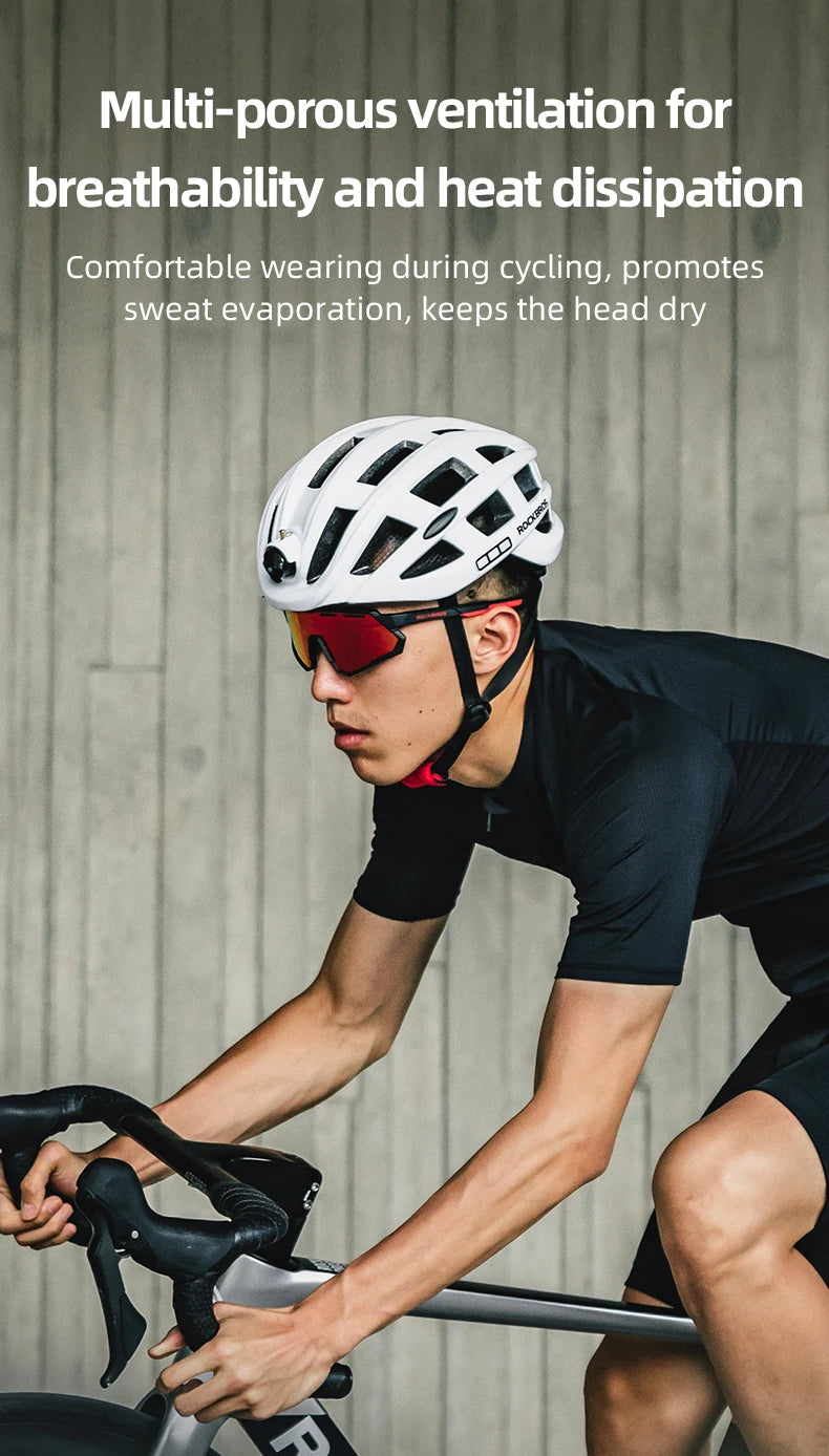 ROCKBROS Cycling Light Helmet, USB Charging Electric LED Front Light Helmet For Night Cycling