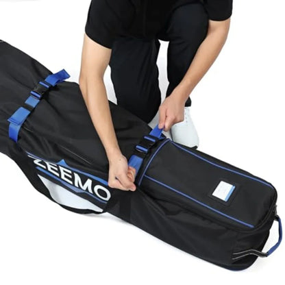 Golf Travel Bag, Full-Open Protective Wheeled Airline-Approved Case for Clubs, Cart Stand Bag Soft-Sided Waterproof Cover in Black