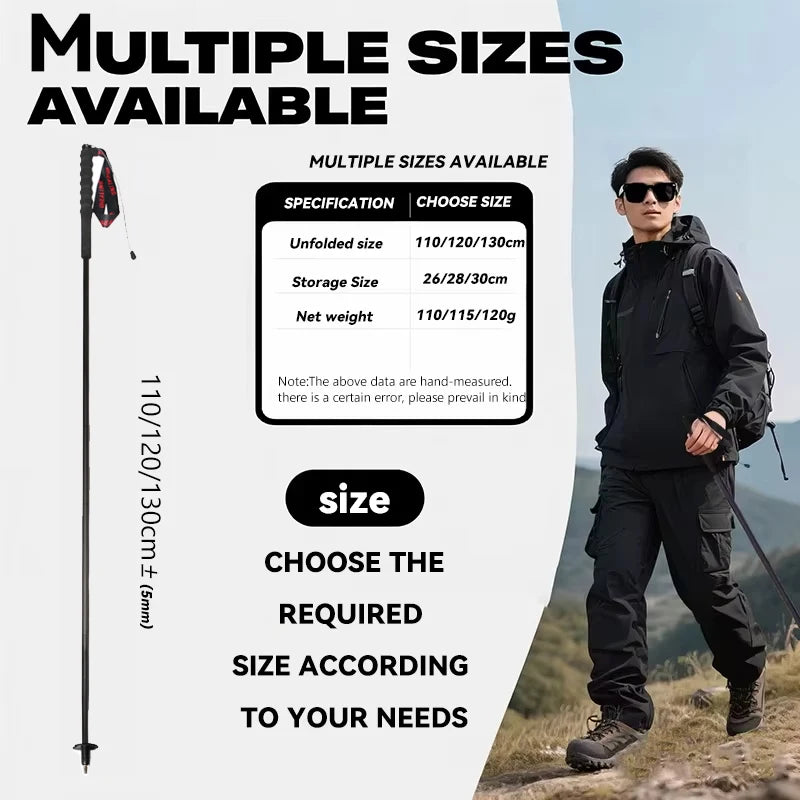 Local+ 2PCs Trekking Poles, Carbon Fiber 115g Ultra-Light Hiking Poles