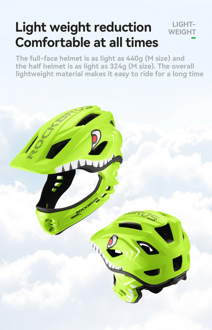 ROCKBROS Child Cycling Helmet, Impact Resistant Detachable Full Face Helmet