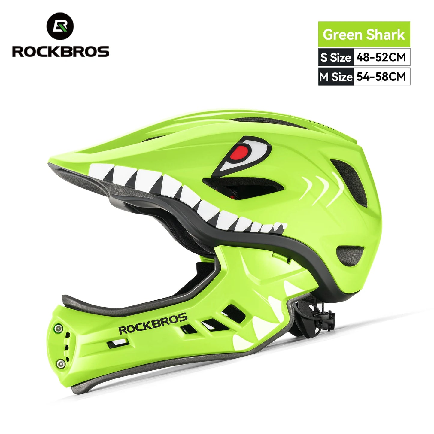 ROCKBROS Child Cycling Helmet, Impact Resistant Detachable Full Face Helmet