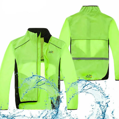 Reflective Men's Rain Jacket, Waterproof Windbreaker for Running, Cycling, Golf, Bicycle Wear