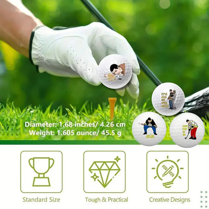 4 Count Funny Golf Balls Gift Set, Novelty Golfer Present for Men, Dad or Golfing Fan, One Standard Size