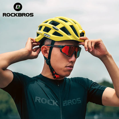 ROCKBROS Cycling Light Helmet, USB Charging Electric LED Front Light Helmet For Night Cycling