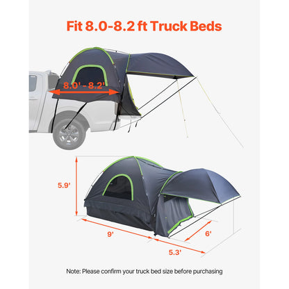 SucceBuy Pickup Truck Tent for Camping, Waterproof PU2000 2-3 Person Truck Bed Tent with Expandable Awning