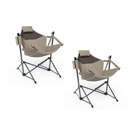 Hammock Camping Chair with Adjustable Backrest, Heavy Duty Folding Hammock Chair Supports 300 lbs.