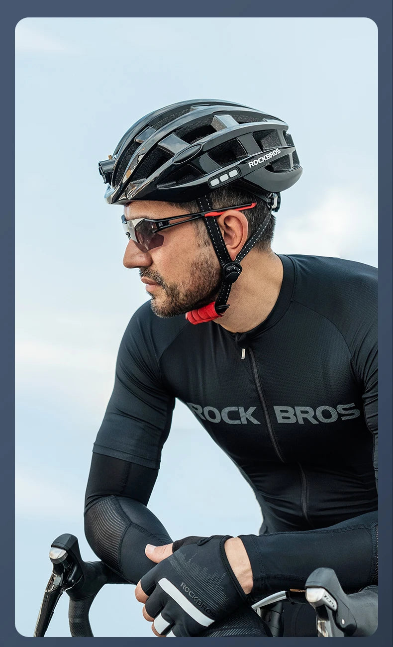 ROCKBROS Cycling Light Helmet, USB Charging Electric LED Front Light Helmet For Night Cycling