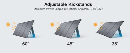MHPOWOS 220/400W Lightweight Portable Solar Panel, Foldable Solar Panel with Kickstands for RV, Camping, Off Grid System