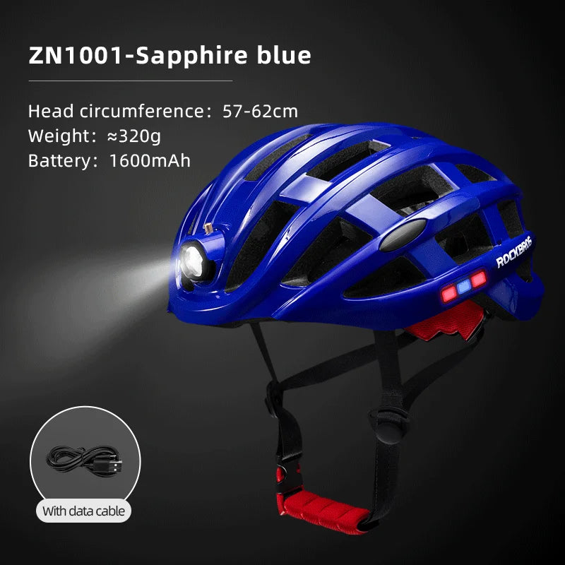 ROCKBROS Cycling Light Helmet, USB Charging Electric LED Front Light Helmet For Night Cycling