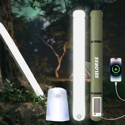SELORSS Solar Camping Lantern 2000mAh Folding Portable Camping Light, Waterproof, USB-Type C