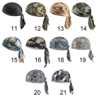 Quick Dry Camo Cycling Cap Head Scarf, Summer Men Running and Riding Bandana Headscarf