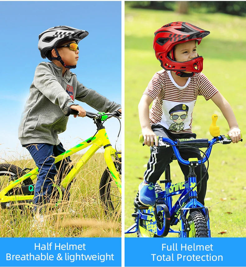 ROCKBROS Child Cycling Helmet, Impact Resistant Detachable Full Face Helmet