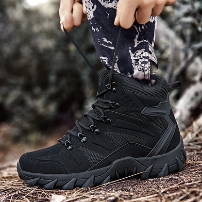 Men's casual tactical boots, lightweight, side zipper