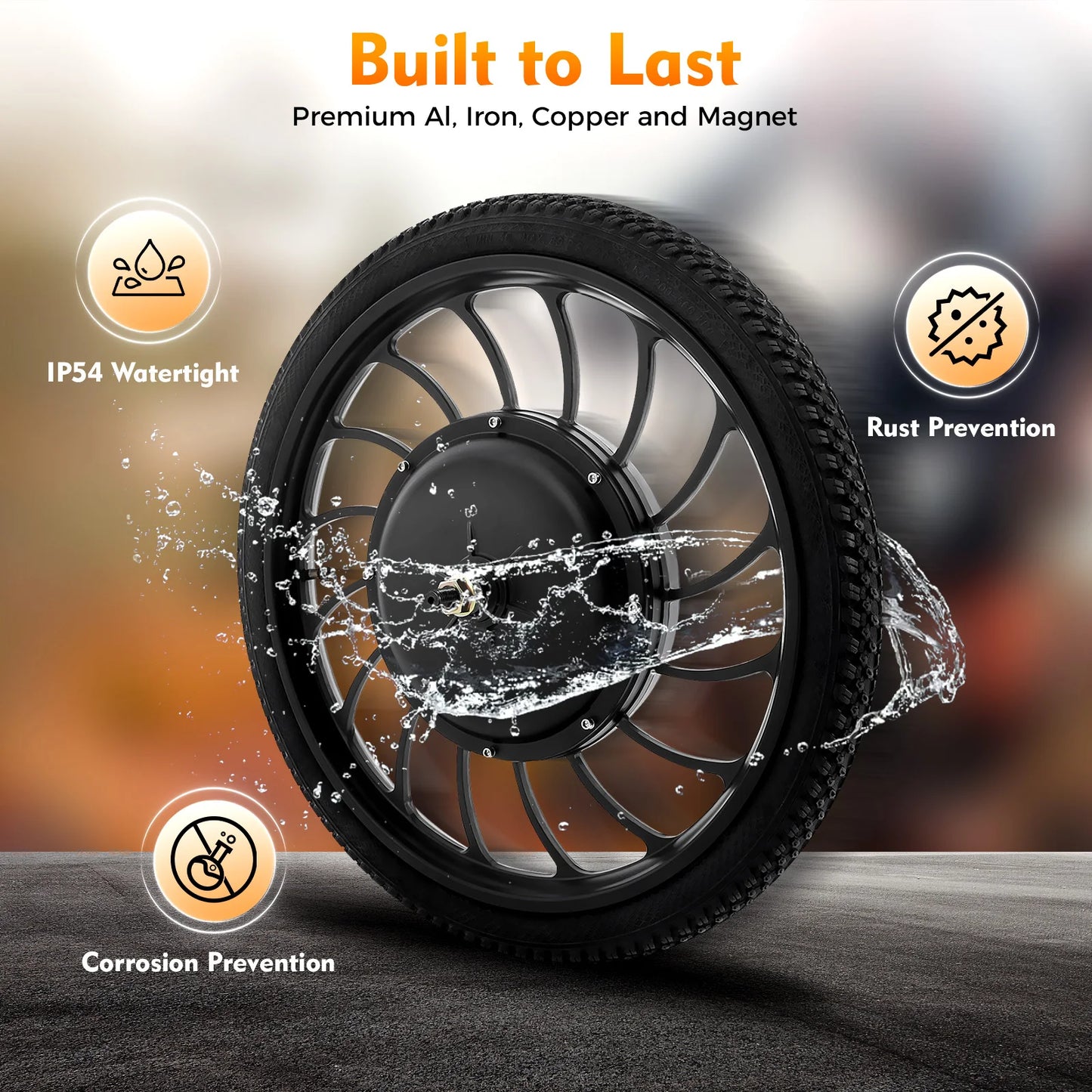 1000W 48V Electric Bicycle Motor Wheel Powerful Function Speed And Passion Anti-slip