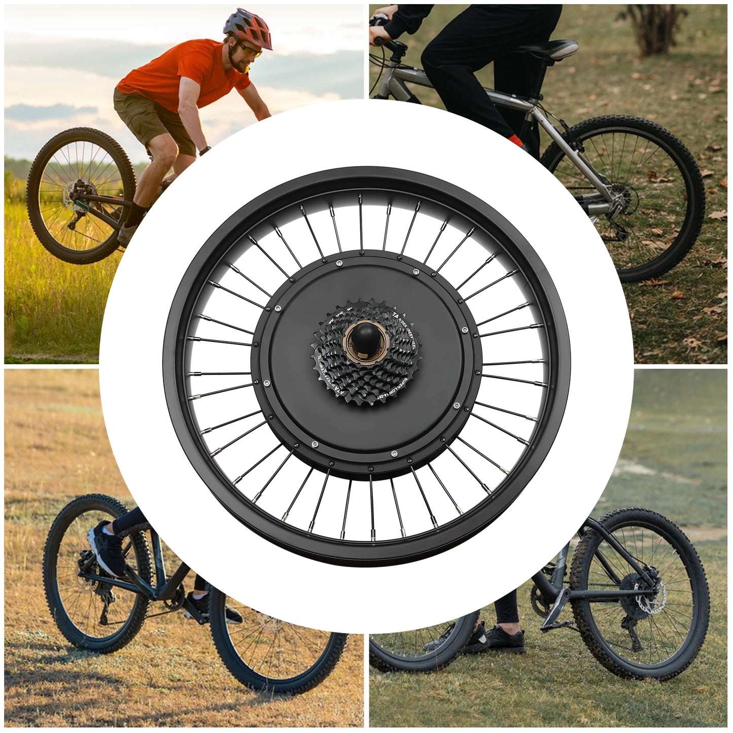 1000W Ebike Conversion DC Brushless Motor Kit, Rear Wheel Electric Bicycle Hub Motor Kit for 20inch Wheel Bicycle