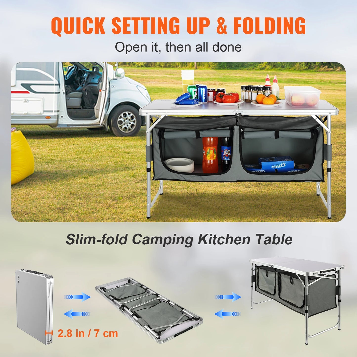 SucceBuy Camping Kitchen Table Quick set-up