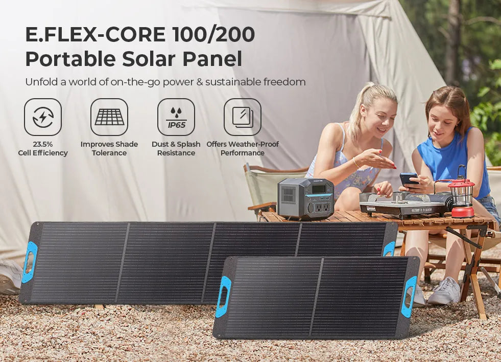Renogy 200W Portable Solar Panel, IP65 Waterproof Foldable Solar Panel, Solar Charger for Power Station, RV Camping