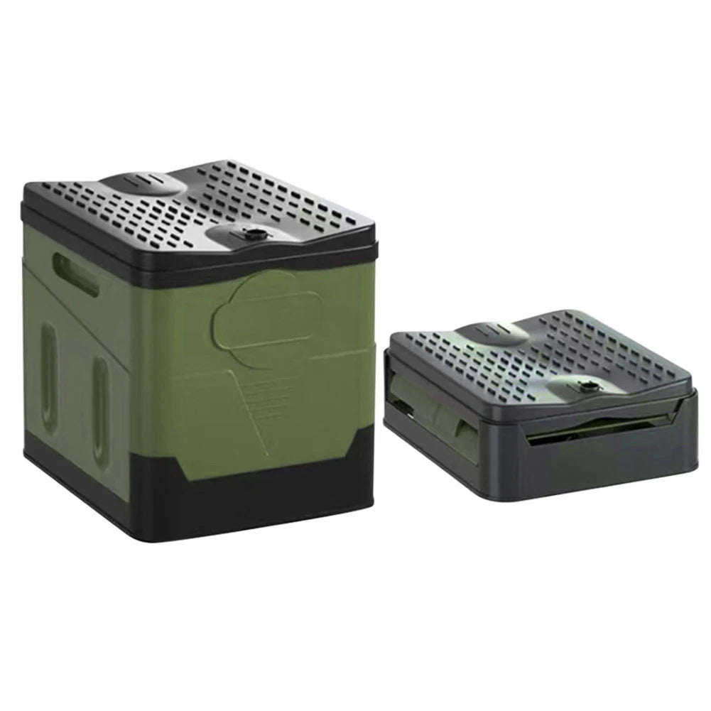 Multifunction Bedpan, Portable Outdoor Folding Toilet, Strong Bearing Capacity, Reusable Trash Can for Camping Hiking