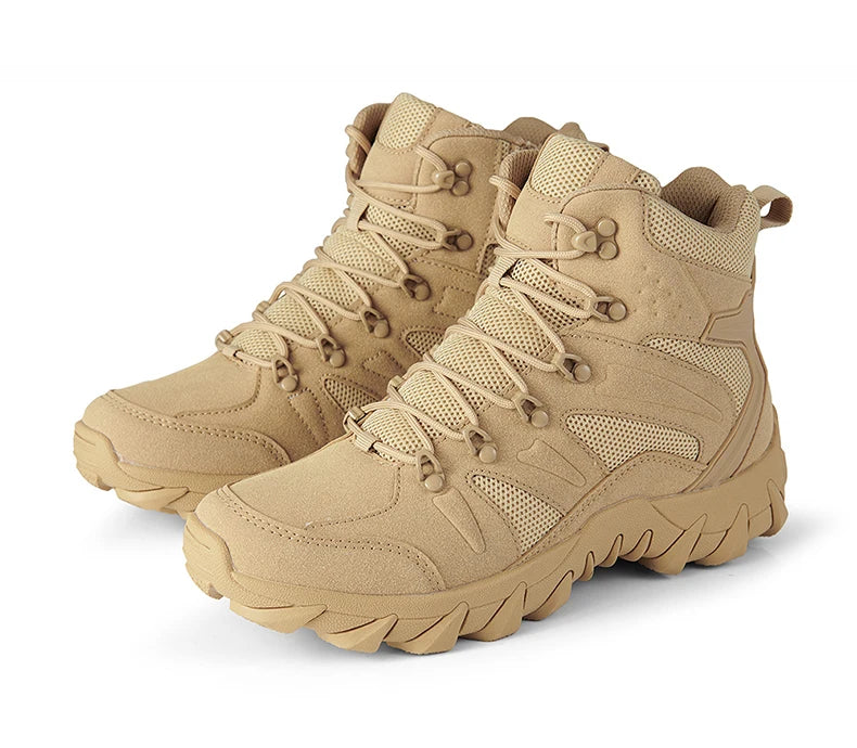 Men's casual tactical boots, lightweight, side zipper