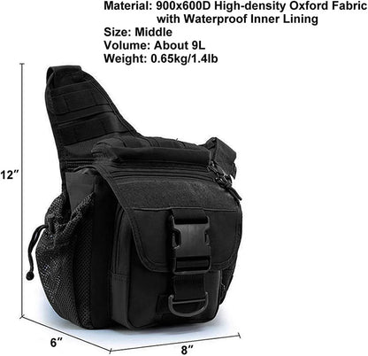 Outdoor Men Tactical Shoulder Bag, Fishing EDC Sling Bag