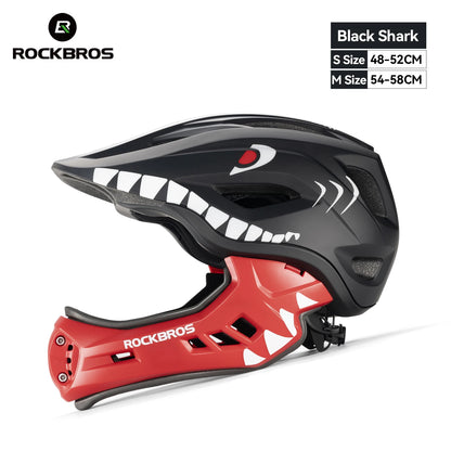 ROCKBROS Child Cycling Helmet, Impact Resistant Detachable Full Face Helmet