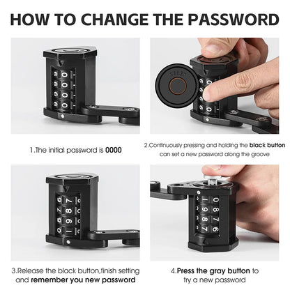 WEST BIKING Bicycle Folding Lock, 4 Code Digits Anti-theft Lock, Portable E-Bike Scooter Password, Foldable Lock