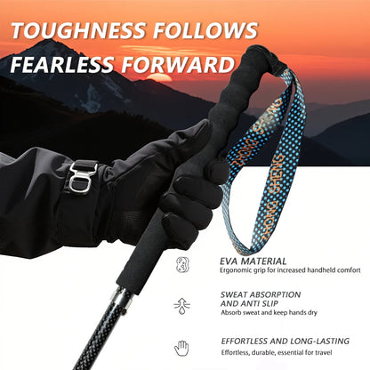 Carbon City Walking Running Sticks, Lightweight T800 Carbon Fiber Collapsible Telescopic Pole