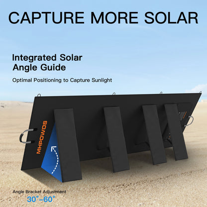 MHPOWOS 220/400W Lightweight Portable Solar Panel, Foldable Solar Panel with Kickstands for RV, Camping, Off Grid System