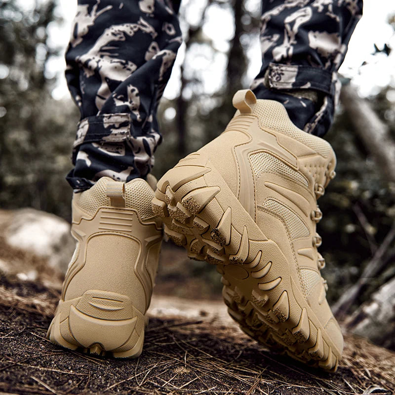 Men's casual tactical boots, lightweight, side zipper