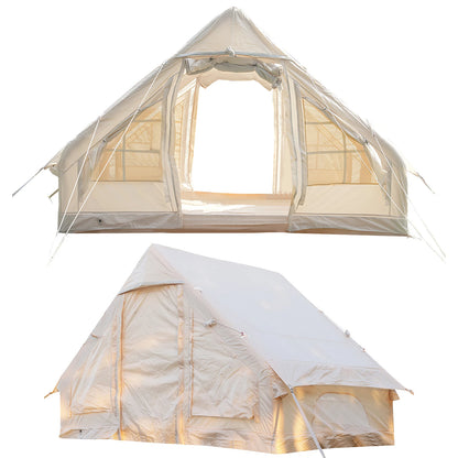 4-6 Person House Instant Glamping Camping Tents, House Oxford Fabric Inflatable Camping Tent With Storage Bag