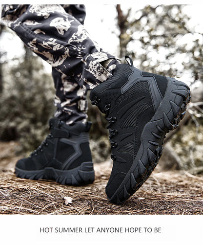 Men's casual tactical boots, lightweight, side zipper