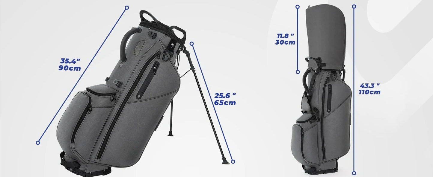 Golf Stand Bag, Lightweight Golf Bags with 7 Way Full-Length Dividers, Weather-Resistant, Cooler Pockets