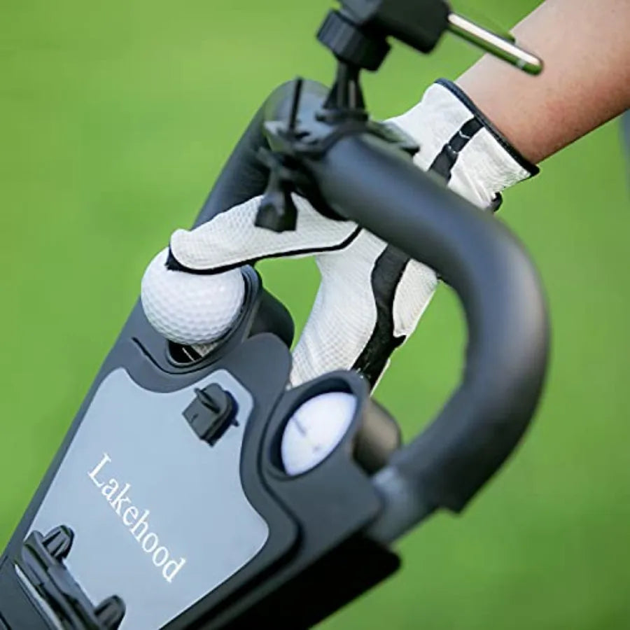 Golf Push Cart for Golf Clubs and Bag, 3-Wheel Folding Design with Scorecard, Phone Holder and Storage Bag