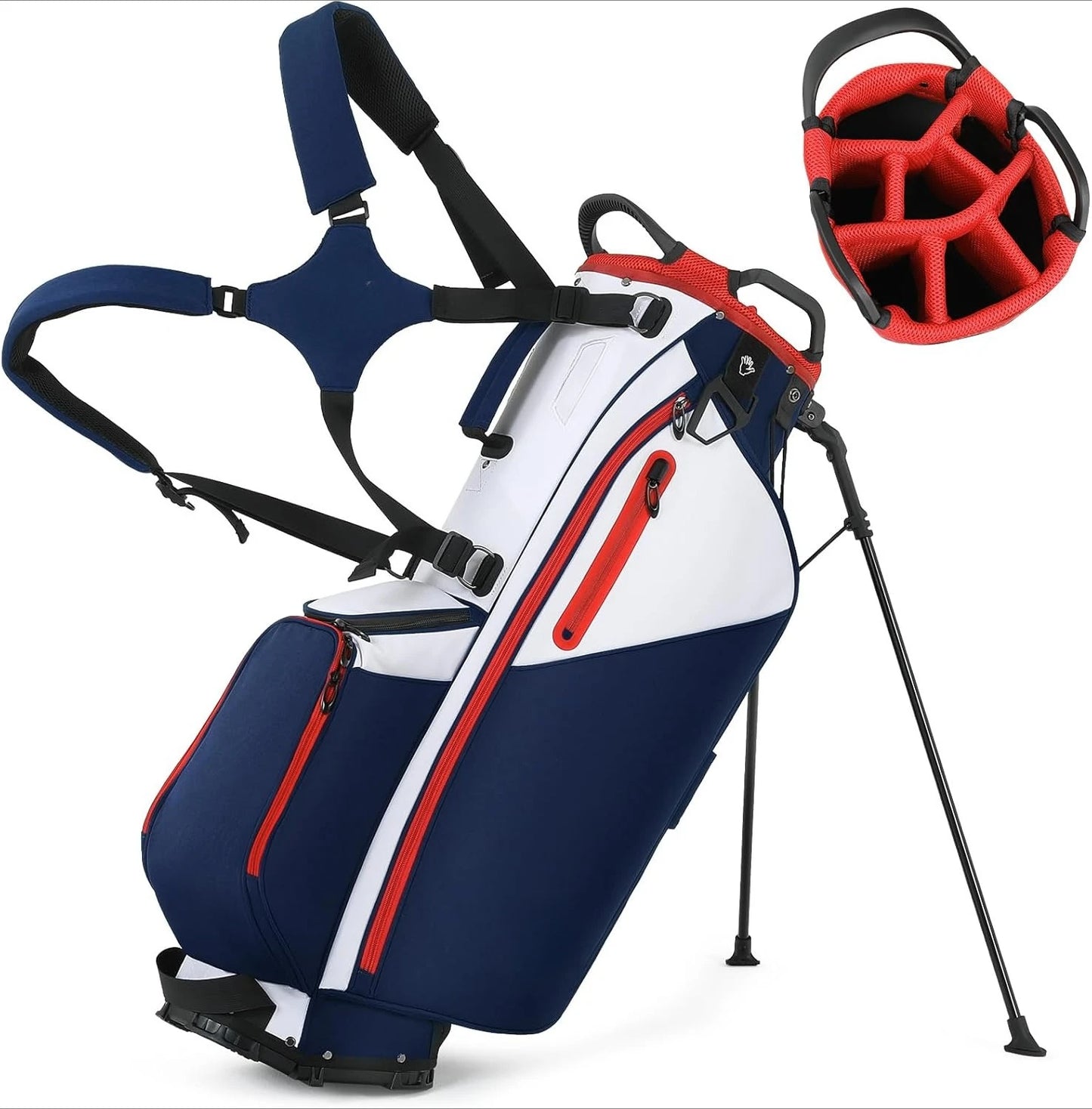 Golf Stand Bag, Lightweight Golf Bags with 7 Way Full-Length Dividers, Weather-Resistant, Cooler Pockets