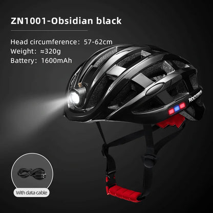 ROCKBROS Cycling Light Helmet, USB Charging Electric LED Front Light Helmet For Night Cycling