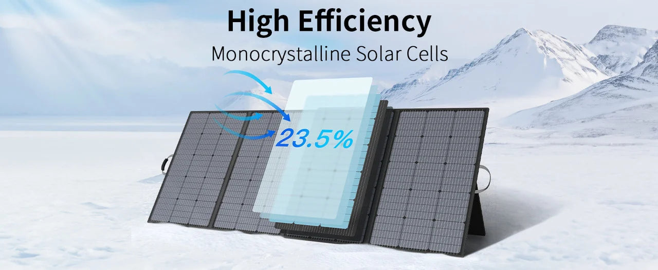 MHPOWOS 220/400W Lightweight Portable Solar Panel, Foldable Solar Panel with Kickstands for RV, Camping, Off Grid System