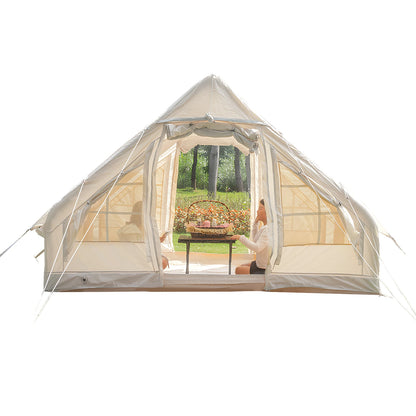 4-6 Person House Instant Glamping Camping Tents, House Oxford Fabric Inflatable Camping Tent With Storage Bag