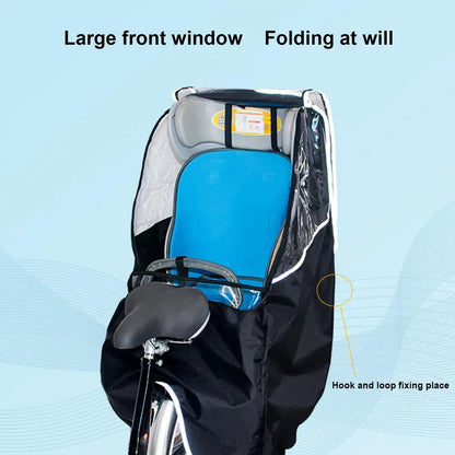 Bicycle Child Seat With Rain Cover, Waterproof and Windproof